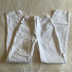 Abercrombie & Fitch Curve Love 90s Ultra High Rise Straight Jeans White US 0